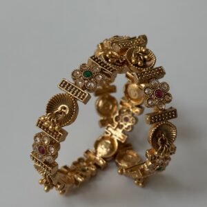 Rajwadi Matt Gold Plated Bangles Set