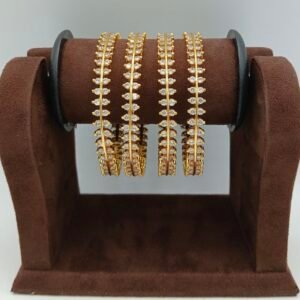 Gold Plated Stone Bangles Set
