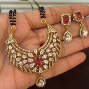 Victorian Antique Polish Mangalsutra with Matching Earrings