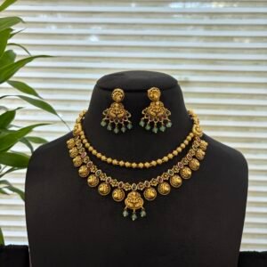 Layered Lakshmi necklace set