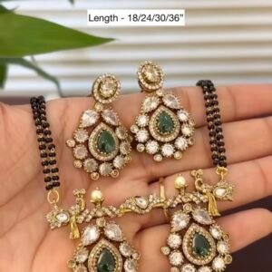 Victorian Antique Polish Mangalsutra with Matching Earrings