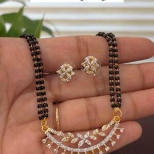 American Diamond Mangalsutra with matching Earrings