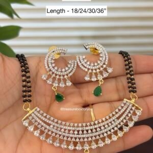 American Diamond Mangalsutra with matching Earrings