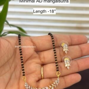 American Diamond Mangalsutra with matching Earrings