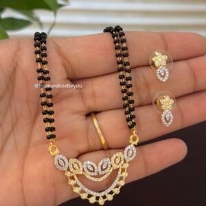 American Diamond Mangalsutra with matching Earrings