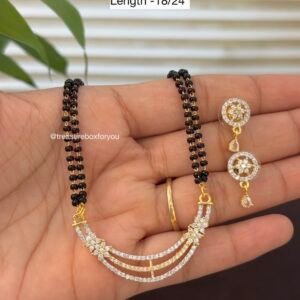 American Diamond Mangalsutra with matching Earrings