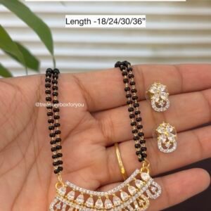 American Diamond Mangalsutra with matching Earrings